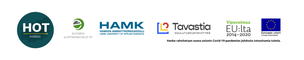 HOT-hankkeen, SeOpin, HAMKin, Tavastian, Vipuvoimaa EU:sta ja EU:n sosiaalirahaston logot.
